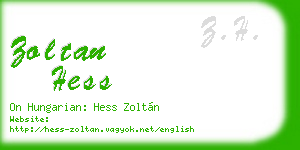 zoltan hess business card