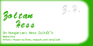 zoltan hess business card